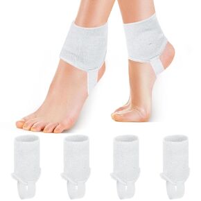Zhanmai 2 Pairs Soccer Ankle Guard Soccer Ankle Support Pads Football Ankle Protection Ankle Protector Pads Elastic Ankle Soccer Support Guards for Running Basketball Ankle Football Supplies (White)