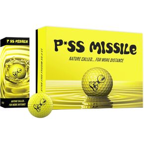P*SS M*SSLE Golf Balls - 4-Piece Design, Surlyn Cover, High Compression Core - Ultimate Distance, Low Spin, Low Trajectory for Straighter Shots, Improved Accuracy - Follows USGA Standards