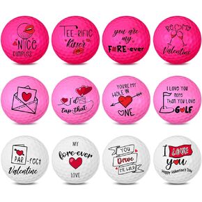 12 Pcs Golf Valentine's Day Gifts for Men Women Funny Golf Balls Valentine's Day Golf Balls Set for Dad Mom Husband Grandpa Golfers Lovers for Valentine's Day Gifts
