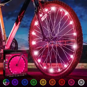 Activ Life LED Bike Wheel Lights with Batteries Included, Get 100% Brighter and Visible from All Angles for Ultimate Safety & Style (1 Tire Pack, Green)