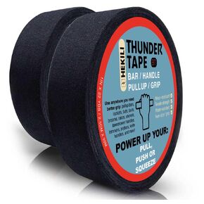 2 Pk Grip Tape - Multipurpose Cloth Grip Tape for Sports, Tools, Handles, Pullup Bars, Bats, Hockey Sticks, Rackets, Yard Tools, Wire Wrap, Shop Tools 1 Inch x 65 Feet Each Roll - Black
