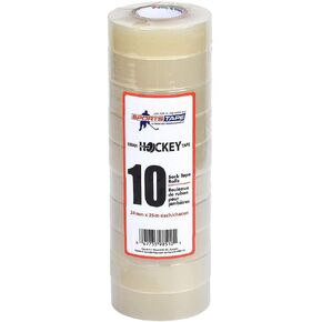 SportsTape Clear Hockey Tape - for Socks and Gear, Easy to Stretch and Tear (10 Pack), One Size