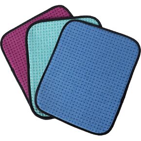 TonGass (3-Pack Microfiber Bowling Ball Towel - 10 Inches x 8 Inches Premium Quality Bowling Ball Shammy Pad with Easy-Grip Dots - Clean Bowling Ball from Dirt and Oil to Improve Grip and Precision