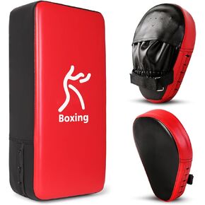Odoland Punching Mitts Kick Pack Set, Boxing Mitts Focus Pads, Taewondo Kick Pad, Great for Boxing, Kickboxing, Karate, Muay Thai, MMA Training