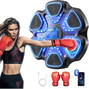 Music Boxing Machine with Gloves for Adults Boxing Machine Wall Mounted Music, Smart Bluetooth Boxing Equipment for Home and Gym, Training Machine with Electronic Wall Mounted