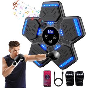Music Boxing Machine for kids,Bluetooth Smart Music Punching Machine with Boxing Gloves,5 Speed Mode Counting Boxing Wall Mount Machine for Kids Adult,Boxing Workout Equipment Target for Home,Gym