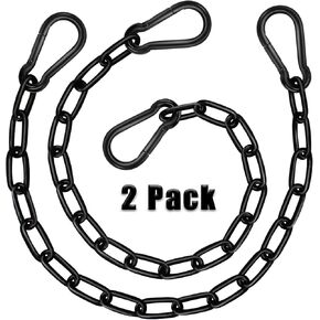 Heavy Duty Chain 21In, Black Swing Chain 660LB Capacity, Hanging Chain Extender, Porch Swing Chain Kit with Carabiners for Punching Bags, Boxing Bags