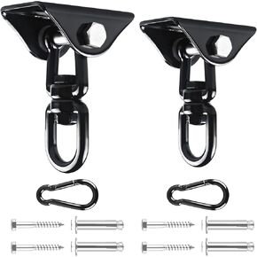 360°Rotating Hammock Hanging Kit - Heavy Duty Hanging Hooks for Swing Hanging Hook kit Stainless Steel 1000 lb Loading Hammock Hooks for Trapeze, Yoga, Boxing Bag, Hammock Chair