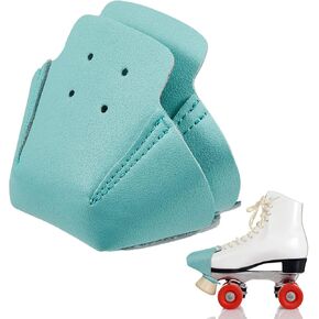 2 Pieces Roller Skate Toe Guards Artificial Leather Toe Guards Protectors for Quad Roller Skate (Green,Solid Pattern)