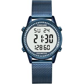Women's Step Counter Pedometer Watch with Stainless Steel Bracelet, Stylish Design, No App, No Charging Needed for Step, Calorie, Distance, Alarm, Countdown Timer，TU-2401 in Kuwait