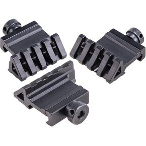 Pinty 45-Degree Offset Angle Rail Mount Picatinny for Flashlights and Rifle Laser Dot Sights, 4 Slots 20mm Weaver Style Tactical, 3PCs