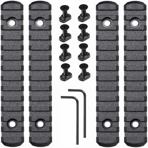 4 Pack Polymer Picatinny Accessory Rail Single Picatinny Rail, 13-13-13-13 Slots