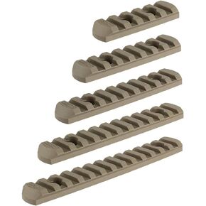 Polymer Rail Sections,5-Slot 7-Slot 9-Slot 11-Slot 13-Slot Lightweight Rail Section with 10 Nuts Screws|1 Pcs Wrench - 5 Pieces (Tan)