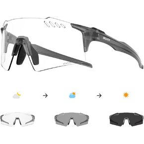 Photochromic Cycling Glasses UV400 Protection for Women Men Cycling Glasses TR90 Frame MTB Running Mountain Bike