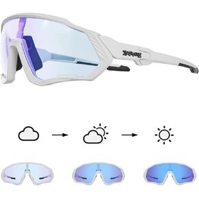 KAPVOE Photochromic Cycling Glasses Men Women Mountain Bike Sunglasses Clear MTB Bicycle Riding