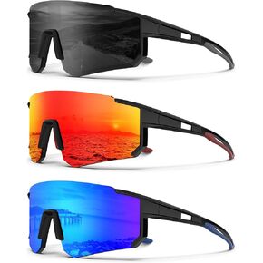 Polarized Sport Sunglasses-Men-Women Running-Sunglasses: Cycling Sun Glasses UV Protection Driving Fishing 3packs