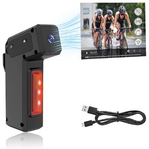 Bike Camera Rear View HD 1080P Sports Video Camera Bicycle Camera with Tail Light Loop Recording, 2200mAh 17 Hours Recording 3 Light Modes, Outdoor Video Recorder for Mountain Road Bike Motorcycle
