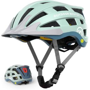OutdoorMaster Gem II MIPS Bike Helmet with Light - Lightweight Cycling Helmet,Mountain Road Bicycle Helmet for Youth & Adult