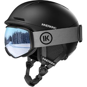 Ski Helmet Set, Snowboard Helmet with Goggles for Adult, Snowboard Helmet with Sturdy PC Shell & Shock-Absorbing EPS Foam & Soft Lining, Snow Sports Helmet and Glasses for Men Women