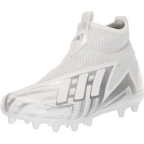adidas Freak Spark 23 Football Shoe, White/White/Silver Metallic, 4 US Unisex Big Kid
