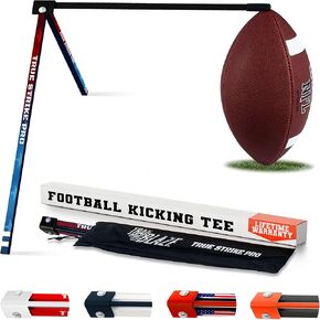 True Strike Pro Football Kicking Tee - Ultimate Football Tee Compatible with All Ball Sizes, Bonus Goal Kicking Tracker, Field Goal Football Holder