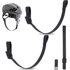 2 Sets Hockey Helmet Chin Strap Single Snap Ice Hockey Helmet Chin Strap Hockey Replacement Chin Strap Detachable Ear Loops Hockey Helmet Accessory Repair Kit