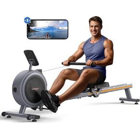 FEIERDUN Rowing Machines for Home, Rower Machine with 350LBS Loading Capacity, Magetic Rower with APP, Row Machine with Dual Slide Rail