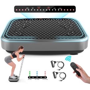 Vibration Plate Exercise Machine, Vibration Plate for Lymphatic Drainage,Whole Body Fitness Platform for Weight Loss,Body Toning,Dynamic Workout Lights,Home Gym Workout for Women & Men