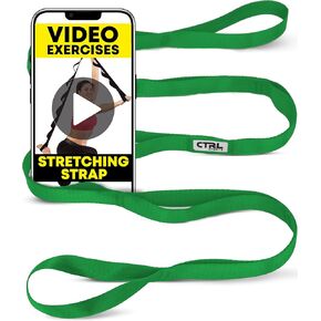 Stretching Strap Non Elastic Yoga Strap with Loops - Stretching Band for Physical Therapy, Stretch Bands for Exercise and Flexibility - Stretch Strap with 10 Loops, Hamstring & Leg Stretcher by CTRL Sports