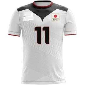 Nishida Volleyball Jersey with #11, White and Red, Japan National Team Sewn