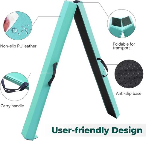 FBSPORT 8/10ft Balance Beam: Folding Floor Gymnastics Equipment PU Leather for Kids Adults,Non Slip Rubber Base, Gymnastics Beam for Training, Practice, Professional Home Training in Kuwait