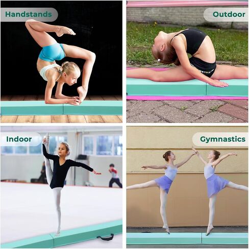 FBSPORT 8/10ft Balance Beam: Folding Floor Gymnastics Equipment PU Leather for Kids Adults,Non Slip Rubber Base, Gymnastics Beam for Training, Practice, Professional Home Training in Kuwait