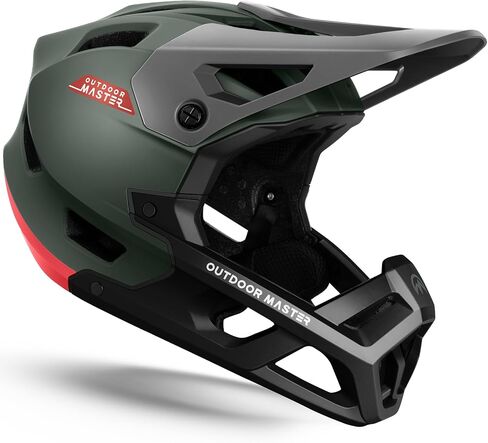 خوذة الدراجة الجبلية OutdoorMaster لكامل الوجه للرجال والنساء - قطعتان قابلتان للإزالة للذقن خوذة الدراجة الجبلية Grizzly، تهوية خفيفة الوزن للسباق على المنحدرات DH BMX MTB خوذة in Kuwait