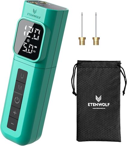 مضخة كرة كهربائية ETENWOLF P200 بقدرة 2000 مللي أمبير في الساعة مضخة هواء رياضية مع مقياس الضغط الرقمي لكرة السلة وكرة القدم والكرة الطائرة in Kuwait