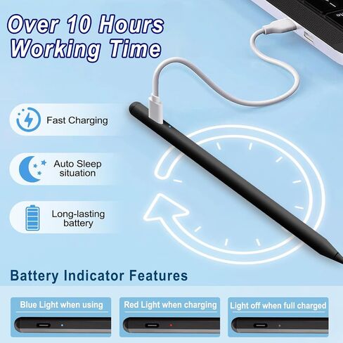 Stylus Pen for iPad Apple: Fast Charge for iPad Pencil Apple Pen with Palm Rejection Tilt Sensitivity - Pen for iPad 10/9/8/7/6, iPad Pro 12.9"/11"/13" M4, iPad Mini 6/5, iPad Air 5/4/3/11"-13" M2 in Kuwait