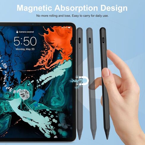 Stylus Pen for iPad Apple: Fast Charge for iPad Pencil Apple Pen with Palm Rejection Tilt Sensitivity - Pen for iPad 10/9/8/7/6, iPad Pro 12.9"/11"/13" M4, iPad Mini 6/5, iPad Air 5/4/3/11"-13" M2 in Kuwait
