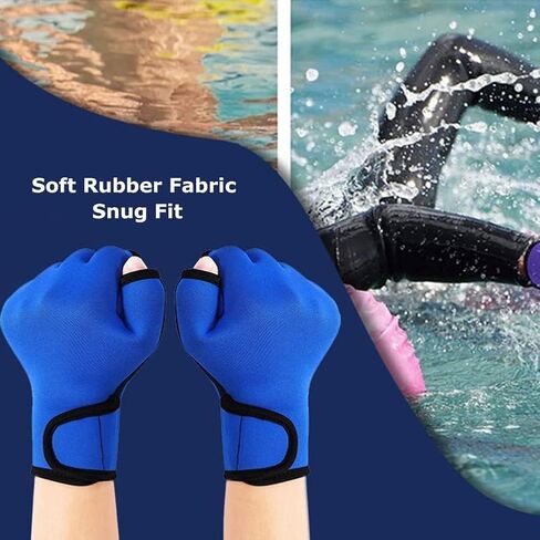 1 Pair Swimming Gloves Aquatic Swim Training Gloves Neoprene Webbed Gloves Fitness Water Resistance Glove for Men Women Children Unisex in Kuwait