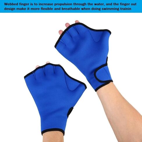 1 Pair Swimming Gloves Aquatic Swim Training Gloves Neoprene Webbed Gloves Fitness Water Resistance Glove for Men Women Children Unisex in Kuwait