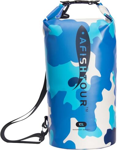 Waterproof Floating Dry Bag for Men Women - 12L Roll Top Sack Keeps Gear Dry with Shoulder Strap for Kayaking, Rafting, Boating, Swimming, Camping, Hiking, Beach, Fishing (Blue) in Saudi Arabia