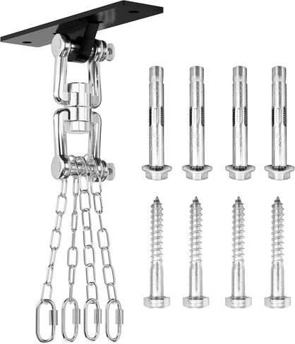 Heavy Bag Hanger,Punching Bag Mount Hanger Bracket,Ceiling Mount Hook 360°Rotation Wood Beam Holder Body Weight Strength Training Systems,Suitable for Swings and sandbags(900 LB Capacity) in Saudi Arabia