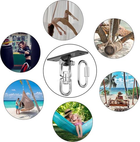 شماعة حقائب ثقيلة، دعامة تعليق مثبتة على كيس اللكم، خطاف تثبيت في السقف، حامل شعاع خشبي يدور 360 درجة، أنظمة تدريب قوة وزن الجسم، مناسبة للأراجيح وأكياس الرمل (سعة 900 رطل) in Kuwait