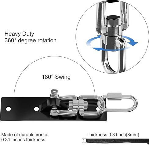 شماعة حقائب ثقيلة، دعامة تعليق مثبتة على كيس اللكم، خطاف تثبيت في السقف، حامل شعاع خشبي يدور 360 درجة، أنظمة تدريب قوة وزن الجسم، مناسبة للأراجيح وأكياس الرمل (سعة 900 رطل) in Kuwait
