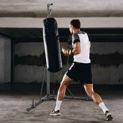 VEVOR Punching Bag Stand, Steel Heavy Duty Workout Training Equipment, Adjustable Height Boxing Punching Stand with Weighted Base, Holds Up to 400 lbs, Freestanding Sandbag Rack for Home Gym Fitness in Saudi Arabia