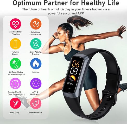 Fitness Tracker with 24/7 Heart Rate, Blood Oxygen Blood Pressure Sleep Monitor, Activity Trackers 5 ATM Waterproof,Step Calorie Counter Pedometer Health Smart Watch for Women Men Bordeaux in Saudi Arabia