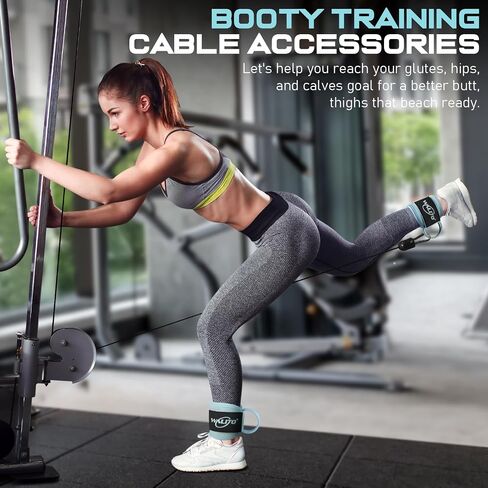 WALITO Gym Ankle Straps for Working Out - Glute Ankle Cuff Kickback Strap, Gym Cable Machine Accessories for Women Glute Leg Extensions, Hip Abductors & Lower Body Exercises Equipment in Kuwait