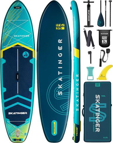 11'6×35" Super Wide Inflatable Stand Up Paddle Board, Ultra Stable Wide SUP for 2+1 People/Family/Big Size w/Shoulder Strap, 100L Backpack, All-Round Sup Board, US Fin in Saudi Arabia