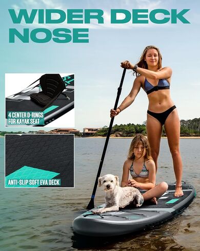 11'6×35" Super Wide Inflatable Stand Up Paddle Board, Ultra Stable Wide SUP for 2+1 People/Family/Big Size w/Shoulder Strap, 100L Backpack, All-Round Sup Board, US Fin in Saudi Arabia