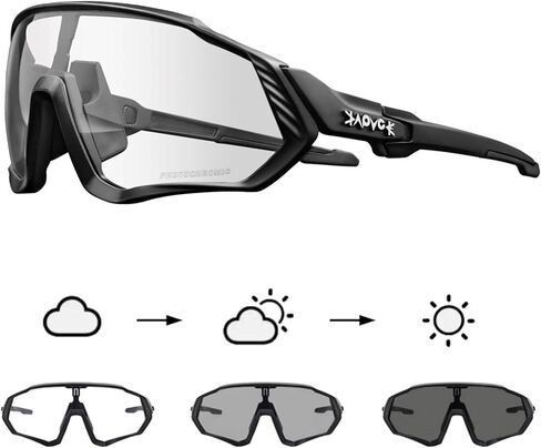 KAPVOE Photochromic Cycling Glasses Men Women Mountain Bike Sunglasses Clear MTB Bicycle Riding in Saudi Arabia