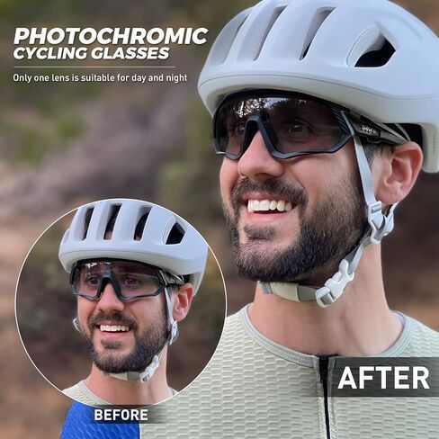 KAPVOE Photochromic Cycling Glasses Men Women Mountain Bike Sunglasses Clear MTB Bicycle Riding in Saudi Arabia