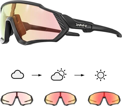 KAPVOE Photochromic Cycling Glasses Men Women Mountain Bike Sunglasses Clear MTB Bicycle Riding in Kuwait